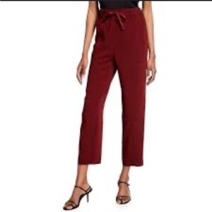 CINQ A SEPT Alec Drawstring Straight Leg Pants Sangria Size 10